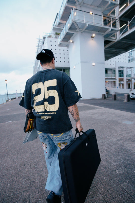 VINTAGE YELLOW PRINT BOX T-SHIRT