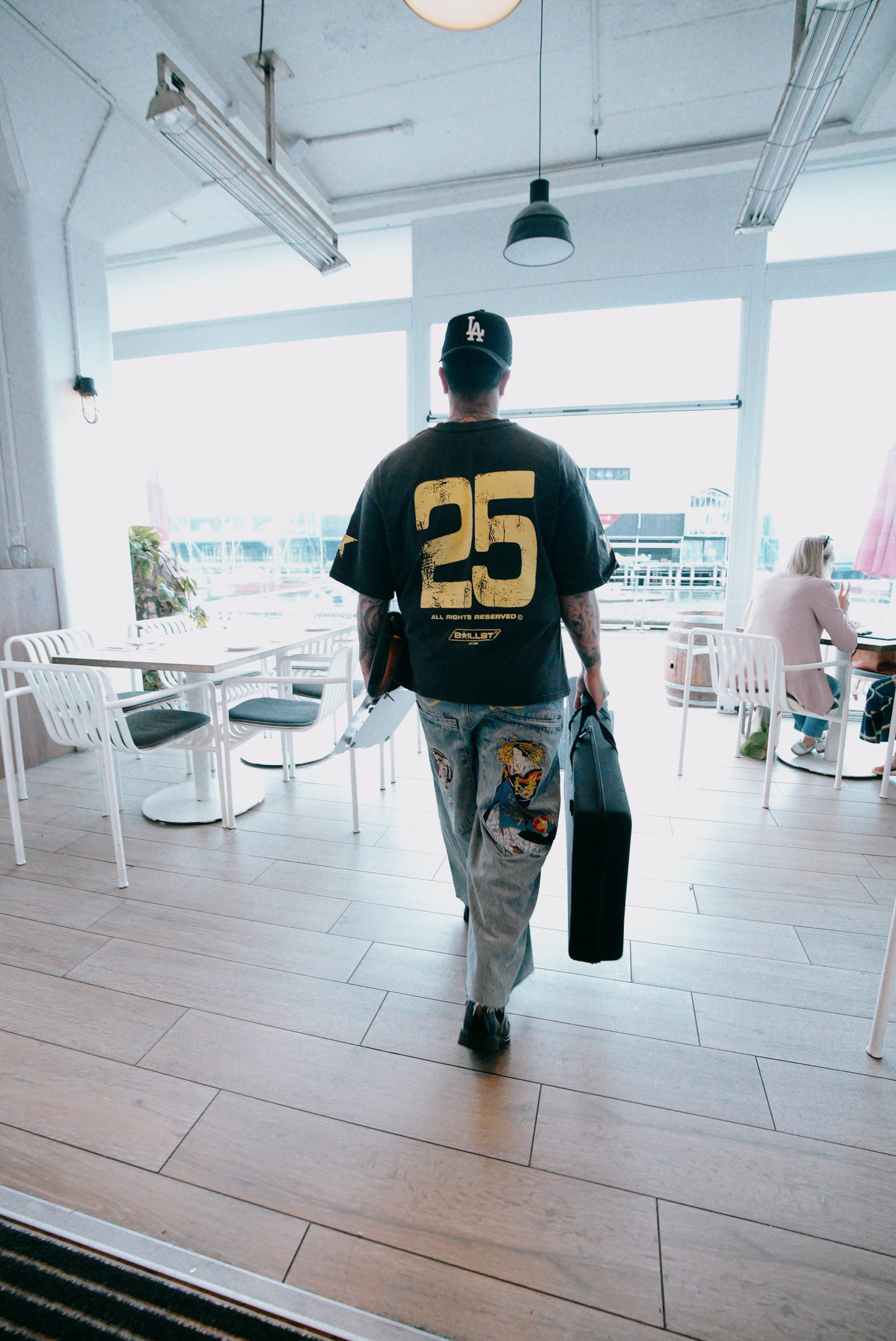 VINTAGE YELLOW PRINT BOX T-SHIRT