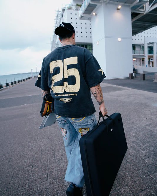 VINTAGE YELLOW PRINT BOX T-SHIRT